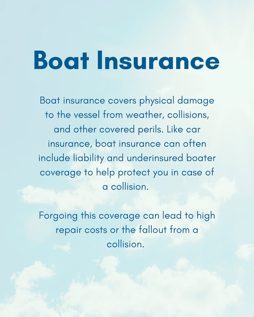 Boat insurance coverage information